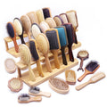 Best-selling Compact Ionic Cushion Laser Hair Massage Comb with Metal Bristles Paddle Oval Wooden Hairbrush for Women