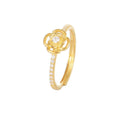 Fashion Jewelry 925 Sterling Silver Flower Rose Diamond Adjustable Gold Plated Rings for Women