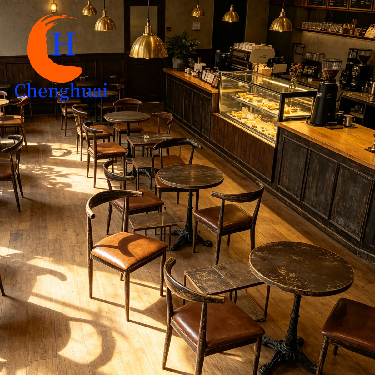 Hot Sell Vintage Bistro Coffee Shop Cafe Restaurant Wood Tables and Chairs Set MegaBDM
