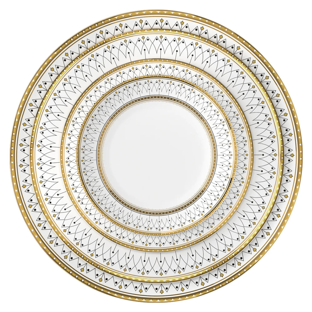 Wholesale Customized European Fine Dinner Set for Restaurants Hotels Chinese Ceramic Bone China Tableware Color Enamel Technique