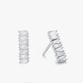 Ailmay Transparent Trapezoidal Zircon Rectangle Stud Earrings for Women Classic Luxury Wedding Accessories Jewelry GIFT