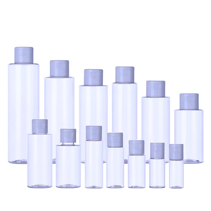 Hot Sale Plastic Flat Shoulder Lotion Bottle 10ML 15ML 20ML 25ML 30ML 50ML Skincare Lotion Plastic Bottle With Cap