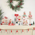 Farmhouse-Style Wooden Tabletop Signs Christmas Gingerbread Man Theme Home Party Decorative Figurines