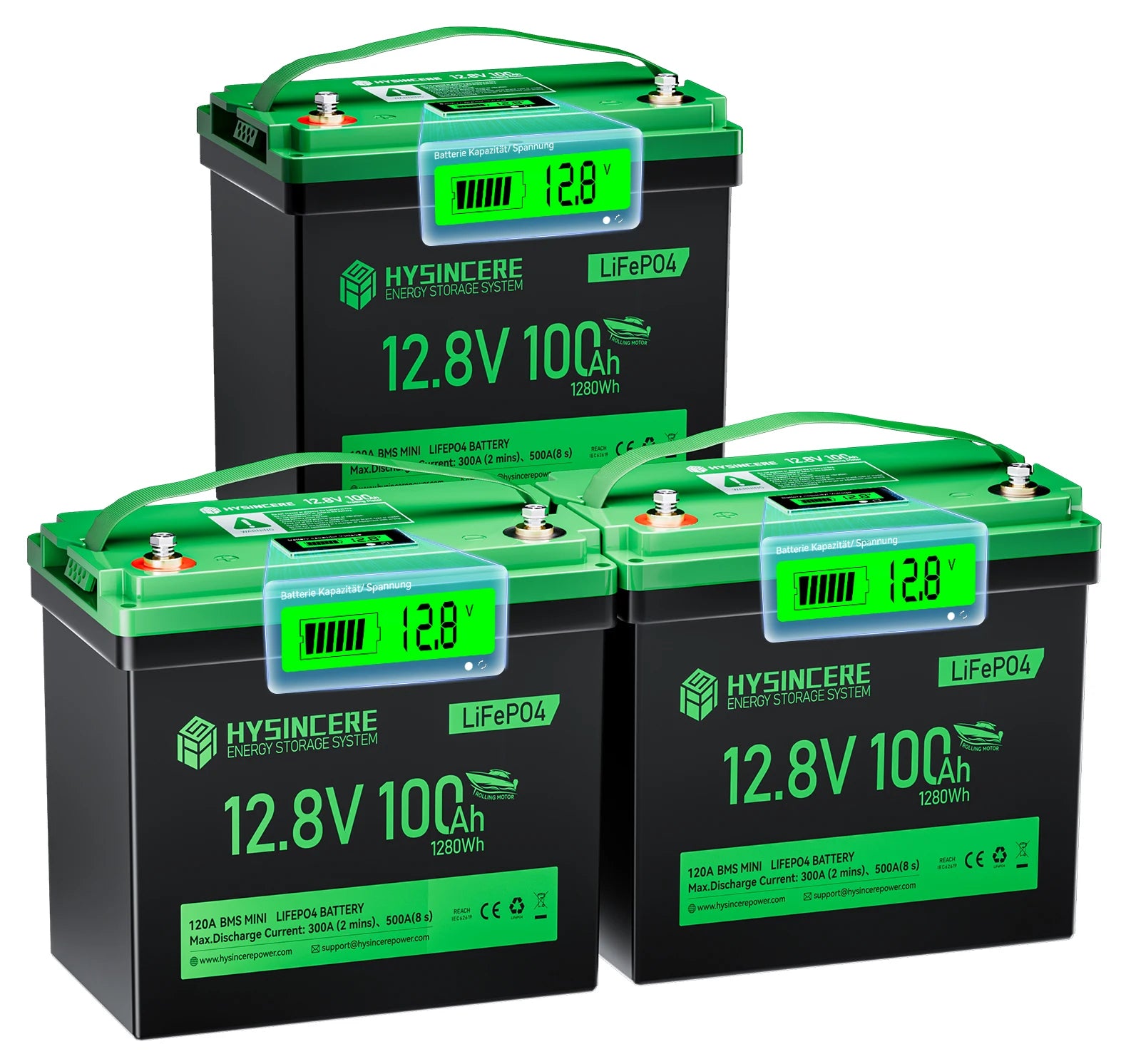12.8V 100Ah Mini Battery Pack 6000 Cycles for RV Trolling Motor Yacht Camping