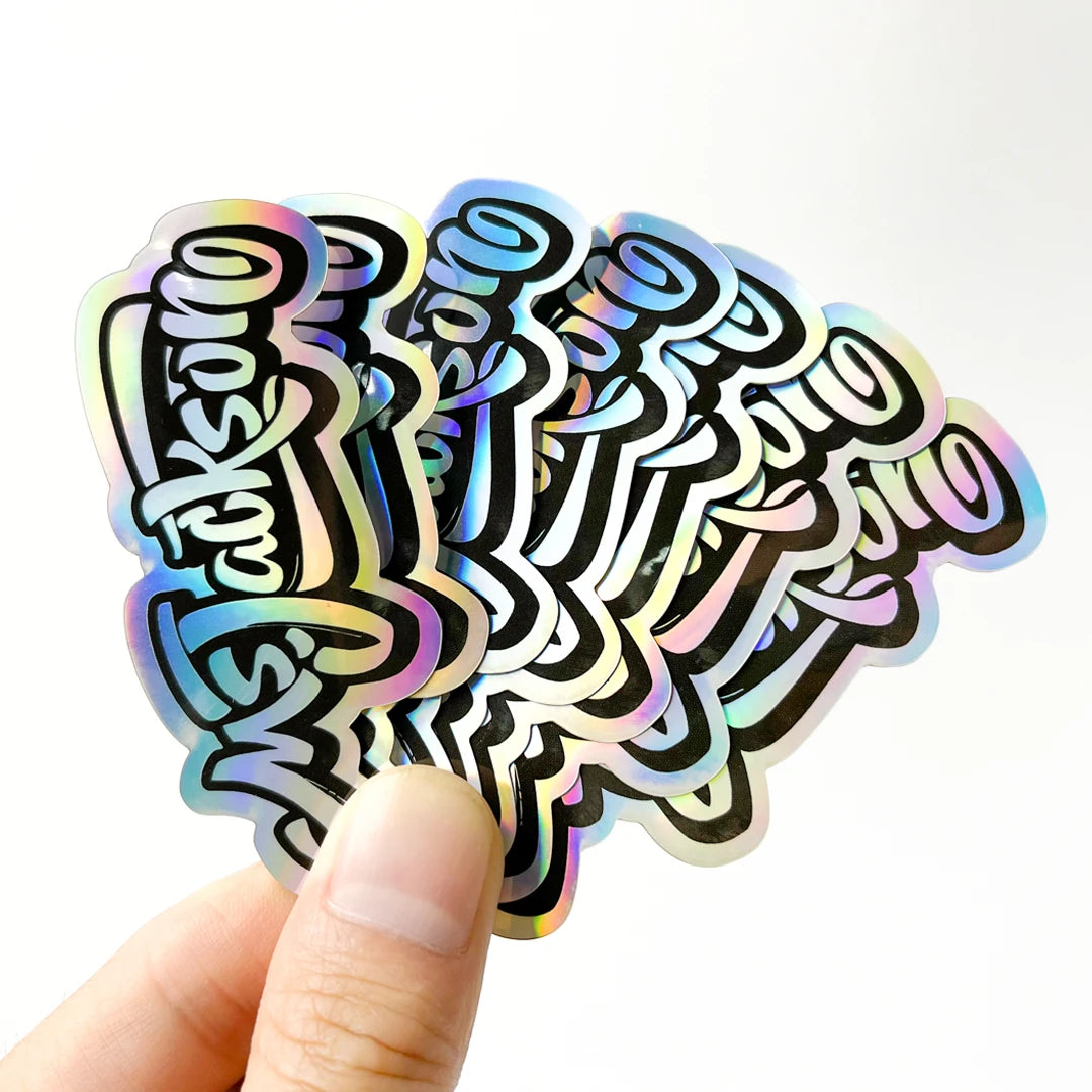 Custom Logo Adhesive Stickers Decorative Holographic Waterproof UV Resistant Vinyl Die Cut Custom Shape Holograms
