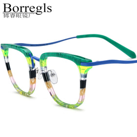 Borregls Acetate Titanium Glasses Frame Men 2025 New Brand Designer Oval Eyeglasses Women Spectacle Optical Eyewear 185793