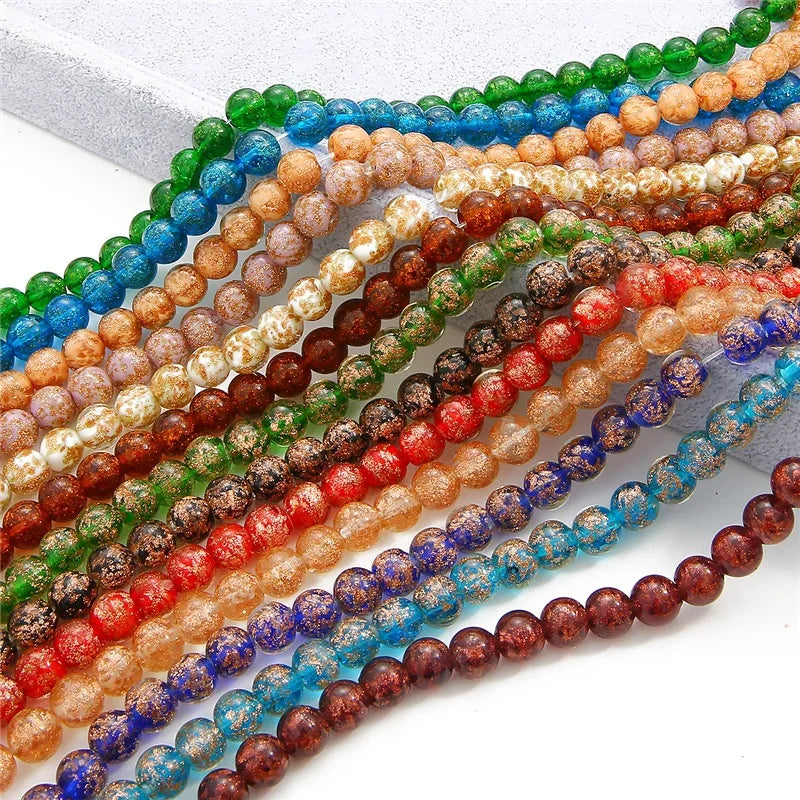 8-12mm Golden Sands Crystal Beads DIY Bracelet Necklace Jewelry Accessories Luxurious Round Glass Beads for Jewelry Making