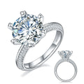 Abiding Custom Big Size 925 Sterling Silver 6 Prong Pave Ring Arm 5CT Moissanite Solitaire Ring Round 11mm Moissanite Ring