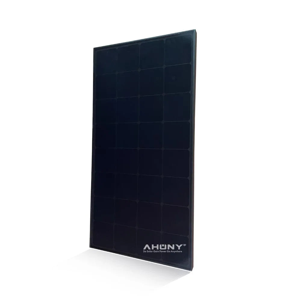 All Black 150W Solar Panel Glass Contact Cell Lifepo4 Battery Home Use RV Camping Motorhome HBC Solar Module for Outdoor