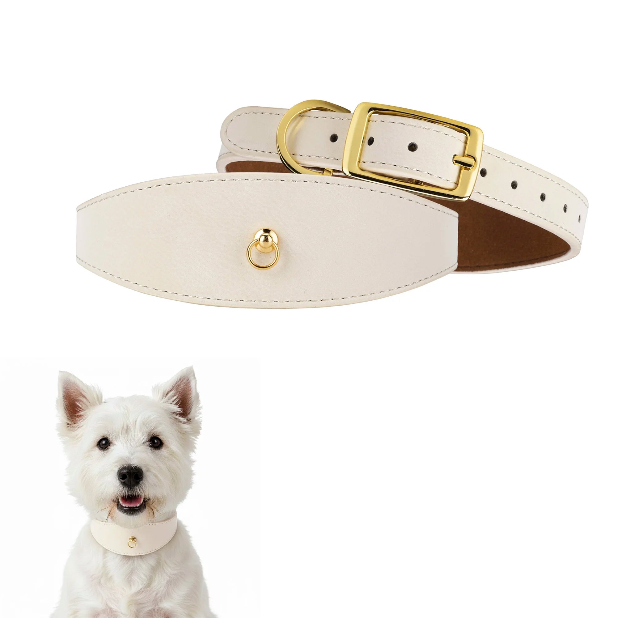 Simple PU Leather Pet Cat Collar Softly Padded Waterproof Classic Vegan Genuine Leather Dog Collar