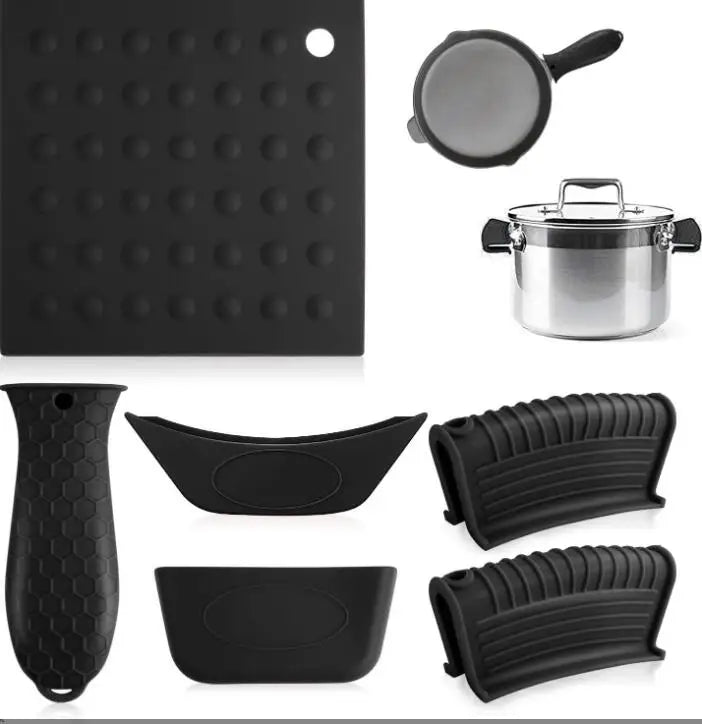 New Arrival Non-Slip Pan Handle Pot Handle Set Anti-Hot Grip High Temperature Resistant Pot Ear Clip Pot Handle Cover