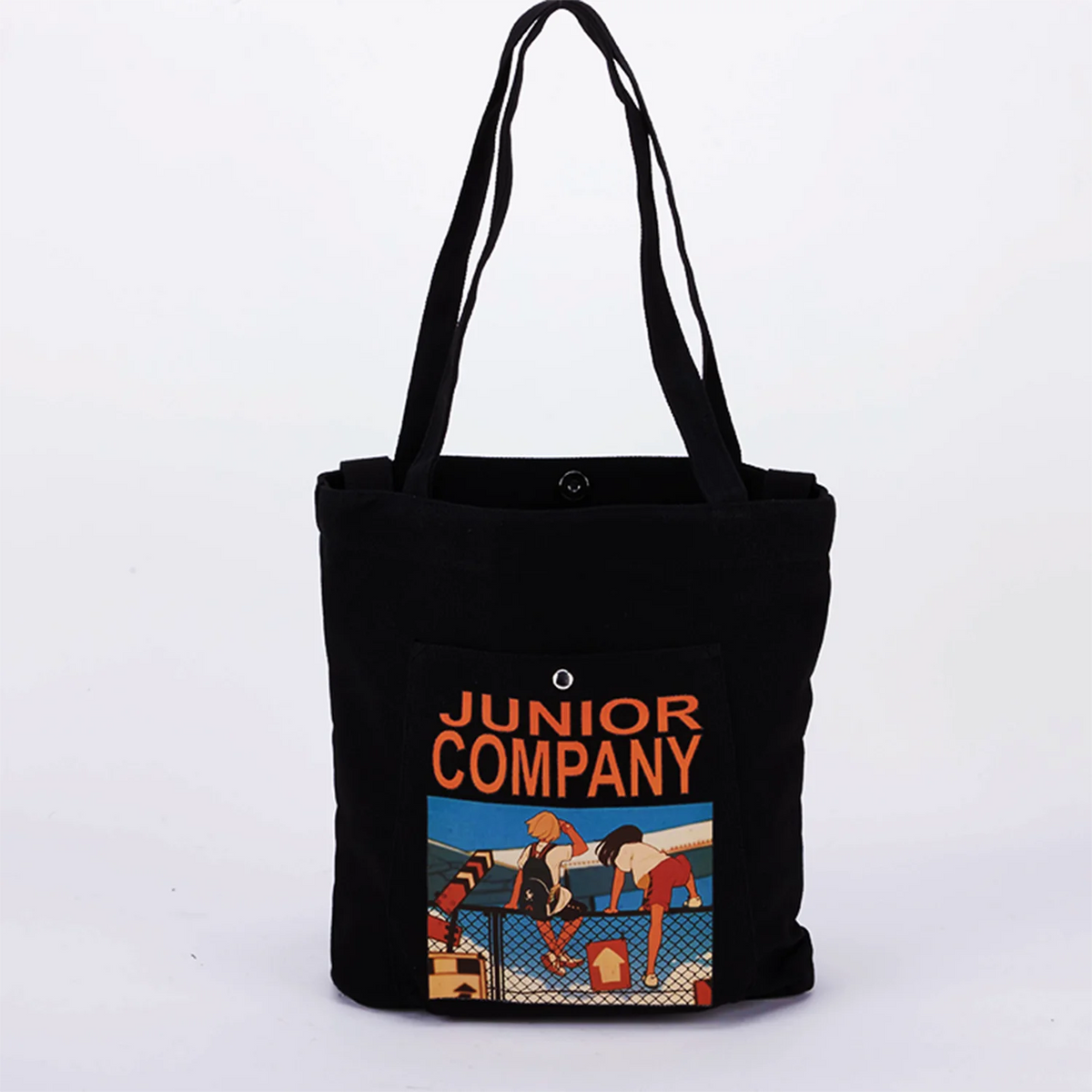 Factory Custom Beach Tote Bag Canvas Cotton Drawstring Bag Tongcheng OZIS Black Large Tote Bag Tongcheng OZIS