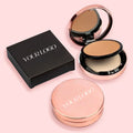 Natural Foundation Compact Powder Wholesale Darker Brown Shades Rose Gold Translucent Pressed Powder Custom Logo