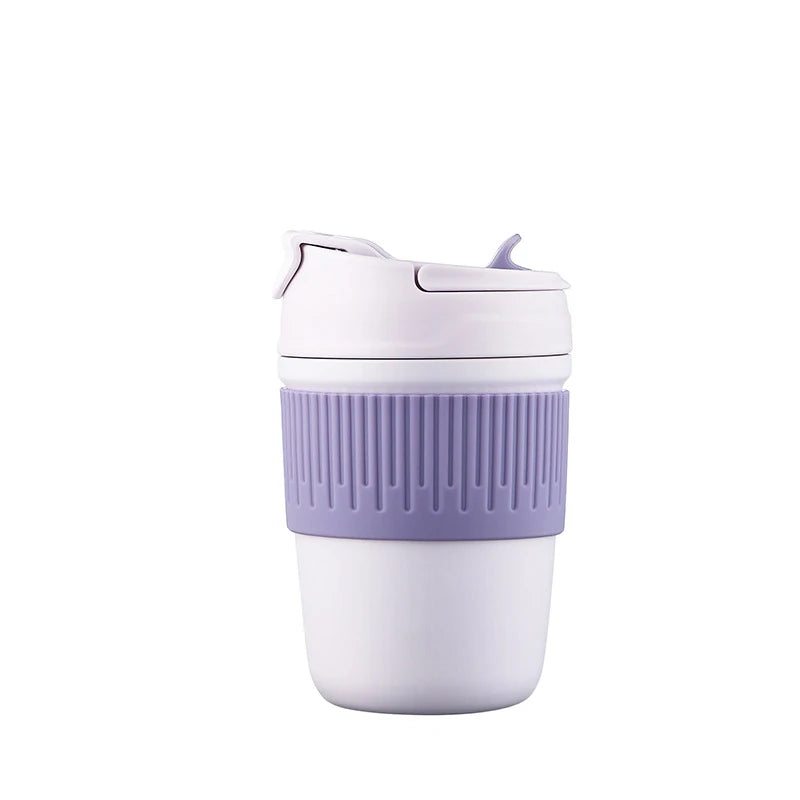 Hot Selling Large Capacity One Cover Dual-purpose Ceramic Liner Thermos Cup 316 Stainless Steel Portable Straw Thermos Cup