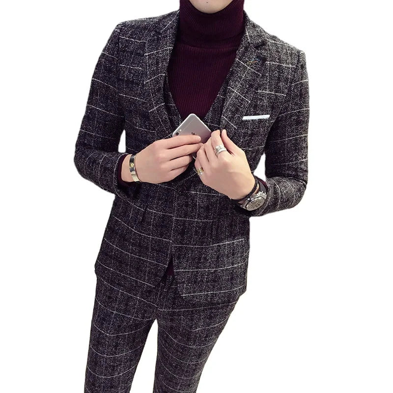 Men's Plus Size Breathable Waterproof Wedding & Business Suits Blazer Vest Pants