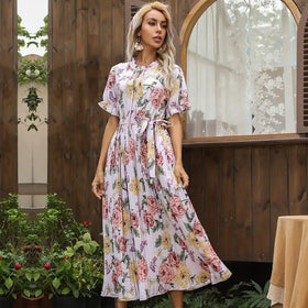 New Design Professional Elegant Satin Mini Dresses Long Sleeve V-neck Comfortable Casual Women's Dress From China Supplier
