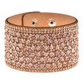ZQ-34 Wholesale Fashion Handmade Wide Hand Jewelry Women Velvet Crystal Rhinestone Diamond Button Bangle Bracelet