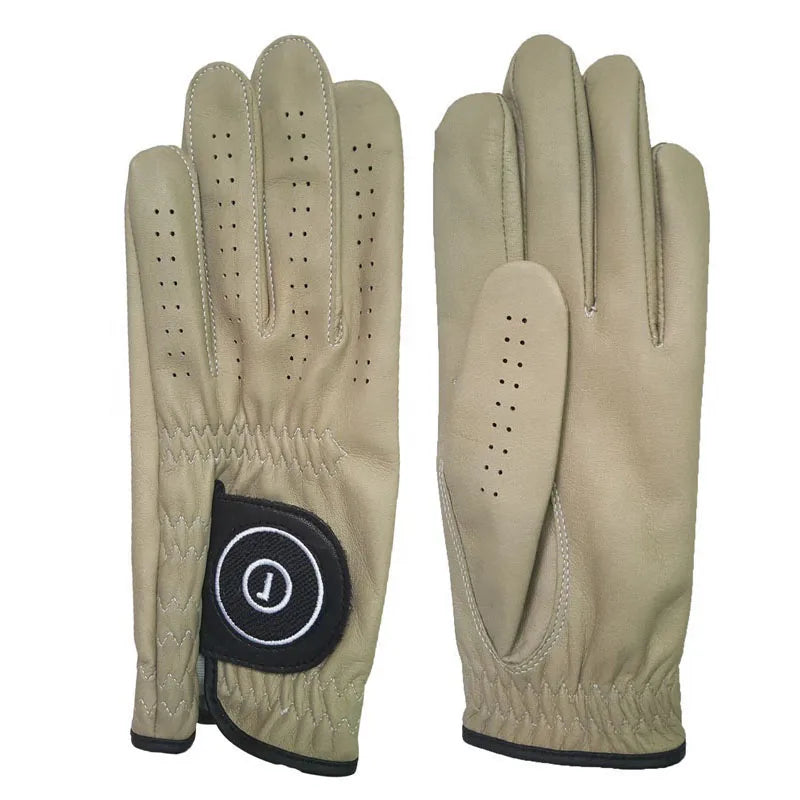 Left/right Handed Sheepskin Khaki Colors Golf Gloves