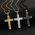 Cheap and Fine Hollow Design Jesus Cross Pendant Chatolic Religious Jewelry Stainless Steel Cross Pendant Necklace for Men