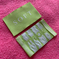 Unique Surface Private logo Grosgrain Woven Labelneon Green Textured Clothing Neck Tag