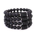 Matte Black Beads 12 Constellat Bracelet Zodiac Charm Elastic Bracelet Men Jewelry