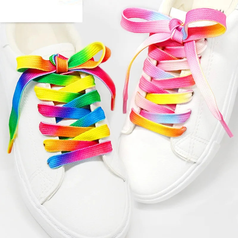 Colorful 8mm Flat Shoelaces Sneaker Shoe Laces Printed Decorative Shoelaces Camouflage Replacement Shoelaces