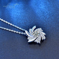 Silver 925 Original 1 Carat Diamond Test Past Brilliant Cut D Color Moissanite Windmill Pendant Necklace for Women Fine Jewelry