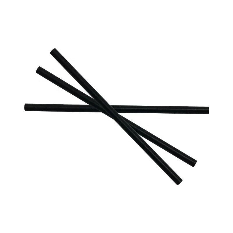 Hot Sale Custom Black Wood Biodegradable Drinking Straws with Eco Tube Soy Ink Printed Multiple Diameter Options for Party Use