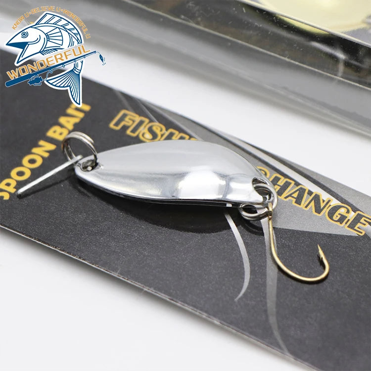 50mm 3g Metal Freshwater Trout Single Hook Wobbler Copper Spoon Sequin Spinner Fishing Lure