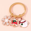 20 Models Enamel Christmas Bells Stocking Tree Deer Santa Claus Snowman Candy Cane Pendant Key Ring Bag Backpack Car Key Chain