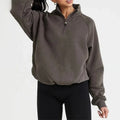 Custom Casual 1/4 Zipper Workout Jumper Cotton Fleece Quarter Zip Sweatshirts Pullover Women