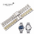 22mm 24mm Silver Stainless Steel Luxury Watchband Two Tone Gold Replacement Wrist Band for Breitling Watch