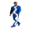 KY Homme Streetwear Crew Neck Ribbed Cuffs and Hem Color Block Sweatshirt Jogger Sets Wholesale Custom Unisex Tracksuit
