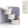Portable and Elegant Travel Jewelry Box Round Three-Layer with Storage Capacity Made of PU Leather