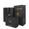 Custom Hande Made Printed Paper Shopping Bags for Packaging Art Paper Clothing Packaging Custom Brand Logo Black Paper Bag