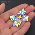 JUNAO Wholesale 12mm 14mm Sew on Crystal Rhinestones Crystal AB Stones K9 Sew on Glass Rhinestones for Garment
