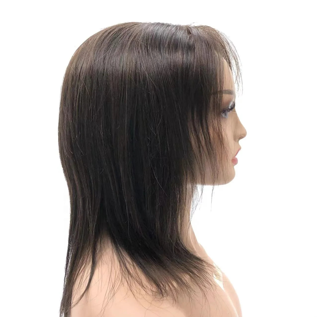 AU Wholesale 100% Human Hair Customized Hair Extension Indian Remy Hair Hand Plant Silk Wig for Women