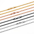 Cross-border Hot Sale 3mm Twist Chain Stainless Steel Necklace Vacuum Plating Twisted Rope Chain Accessories