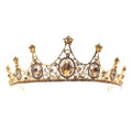 Green Big Black Rhinestone Triangle Bridal Crown Wedding Party Womens Tiara