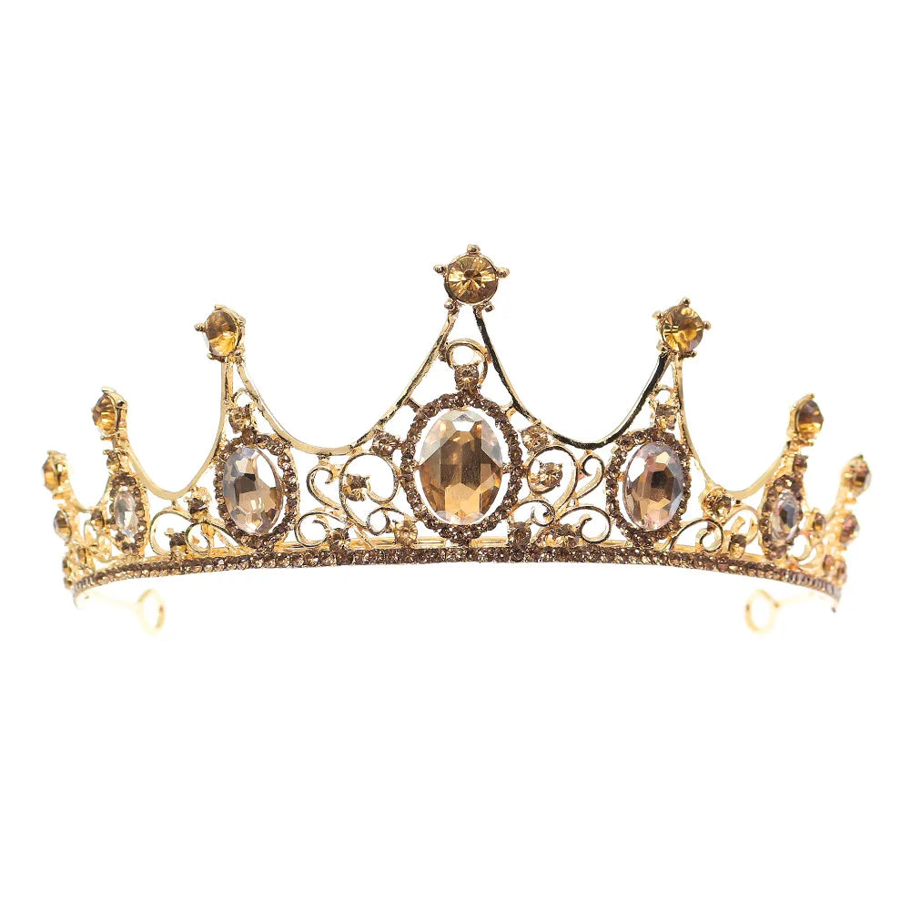Green Big Black Rhinestone Triangle Bridal Crown Wedding Party Womens Tiara