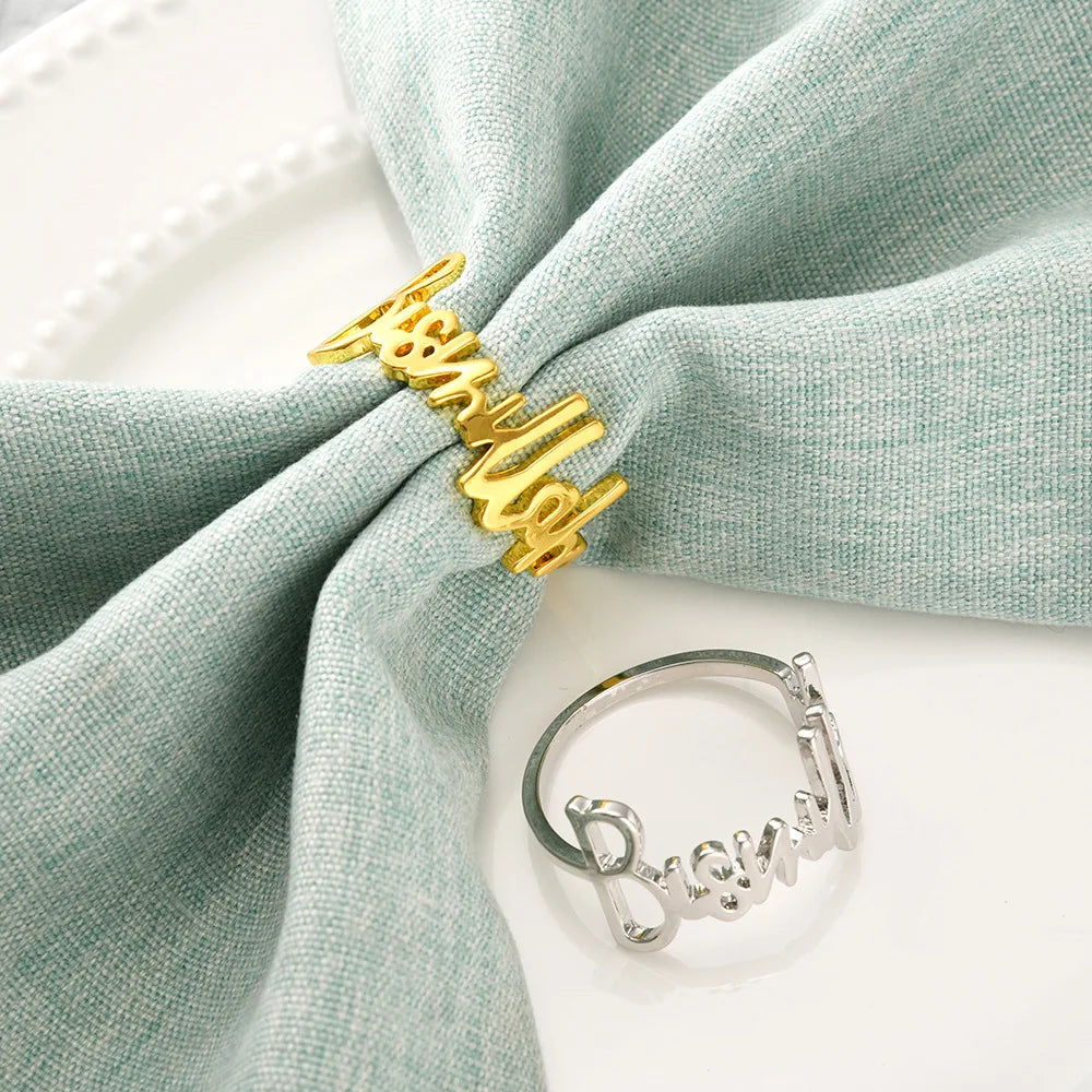 Muslim Dinner Table Prayer Gathering Allah Faith Bismillah Letter Metal Napkin Rings
