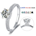 Abiding Moissanite Halo Engagement Ring Silver 925 Rings Custom Factory Round Shape Classic Six Claw Engagement Moissanite Ring