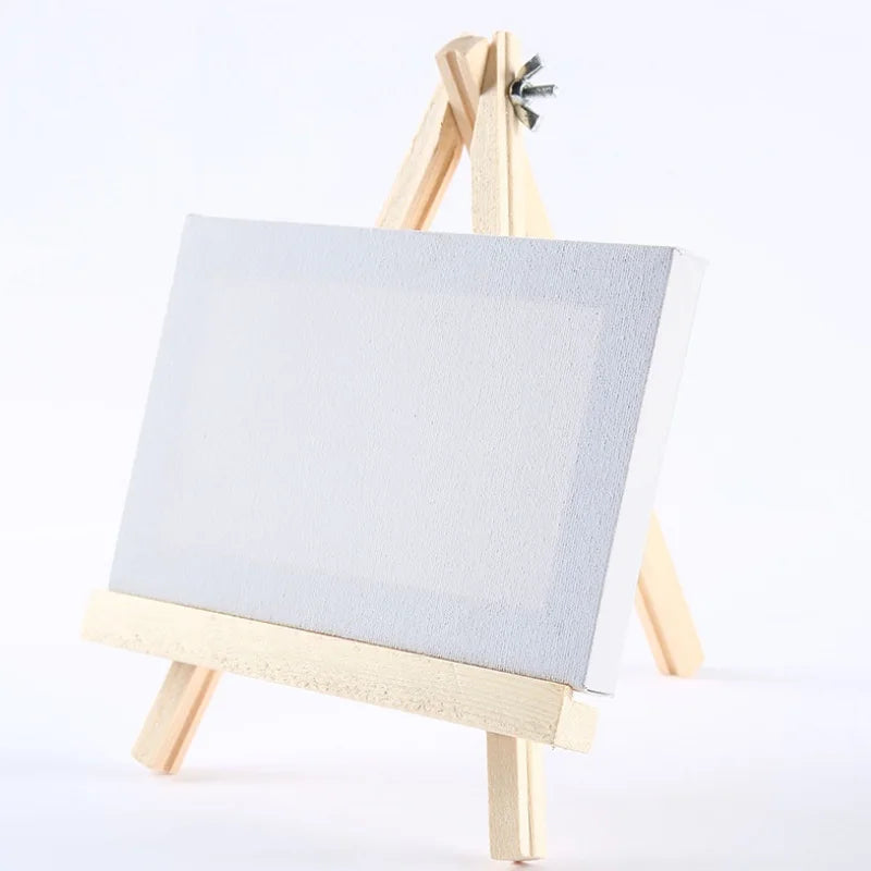 Acrylic Gouache Oil Paint Kid Art 5 Multiple 7 Inch Mini Canvas and Easel Set