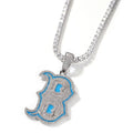 2023 Iced Out Hip Hop Glow in the Dark Necklaces Jewelry Bling Letters Enamel B Clavicle Chain Necklace Pendant