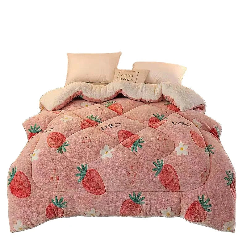 Lamb Velvet Winter Quilt Children Student Thickened Warm Heavy Quilt Spring Autumn Winter Double Plush Quilt Core