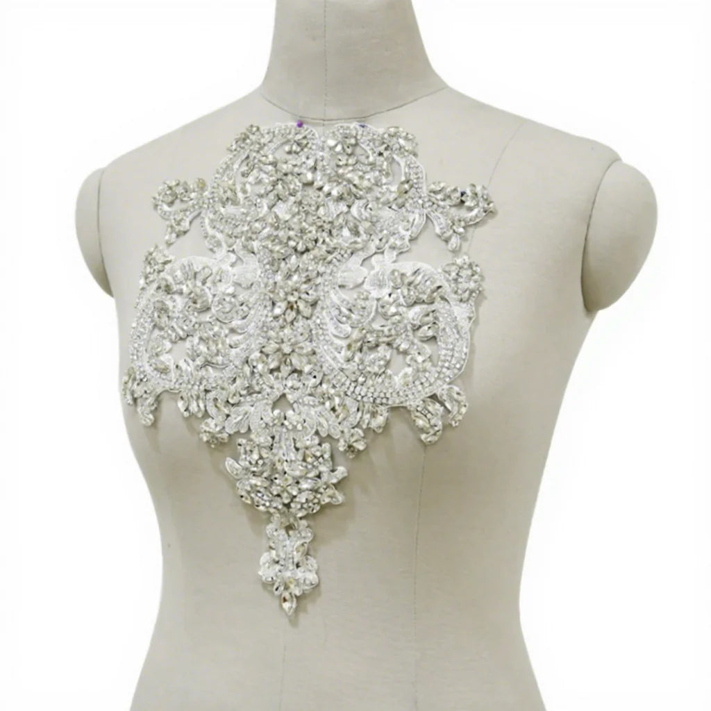 Flower Crystal Stone Rhinestone Beaded Applique for Lady's Women's Wedding Evening Party Dress   WDP-291