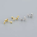 Wholesale Fashion Jewelry 925 Sterling Silver Plated Gold Screw Geometric Pentagram  Stud Earring Jewelry for Women
