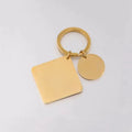 Custom Personalize Date Calendar QR Code Stainless Steel Square Disc Blank Key Ring DIY Blank Metal Keychains Engraved Key Chain