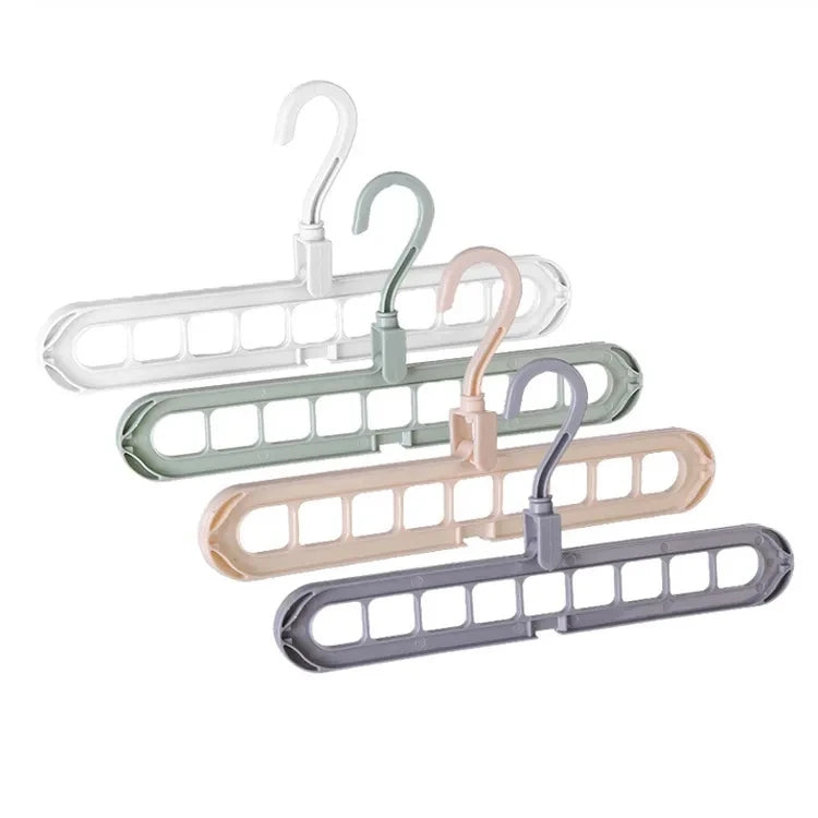 Cheap Plastic Hanger Drying Rack Rotatable Coat Clothes Folding Multi Layer Hangers Space Saving 9-Hole Foldable Hanger MegaBDM