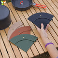 Leather Coffee Filter Case Fast Ship Waterproof Scalloped Napkin Storage Bag Paper Case Coffee Tissue Cover for Restaurant